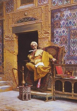 Le scribe Ludwig Deutsch Orientalism Araber Peinture à l'huile